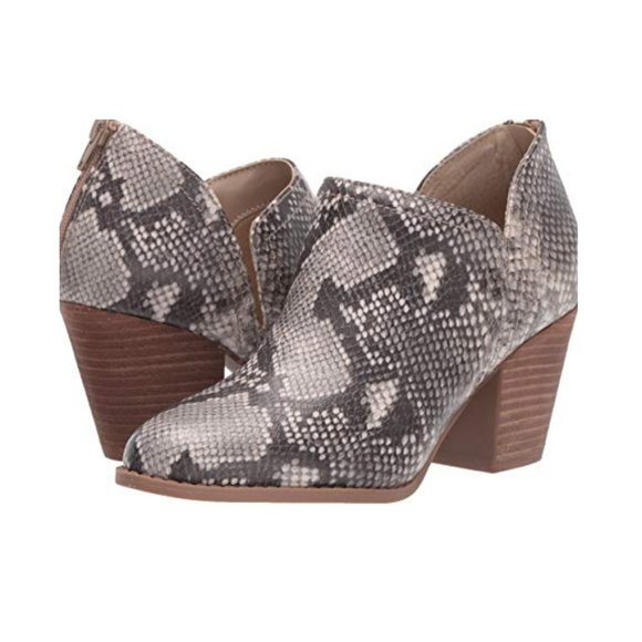 Carlos by Carlos Santana NIB Black/Grey Natural Snakeskin CARMIN Ankle Boots 9.5 - Picture 1 of 7